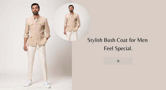 Elevate Your Wedding Season Style with Our Handcrafted Khaki Bush Coat | Stylish Men's Collection