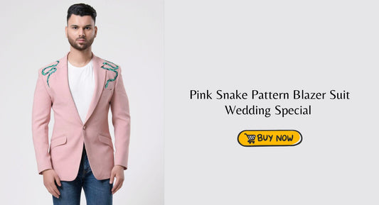 Stylish Men's Pink Snake Pattern Blazer - Elevate Your Style