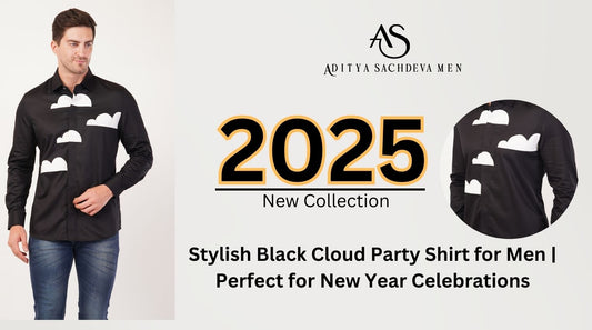 Stylish Black Cloud Party Shirt for Men | Perfect for New Year Celebrations