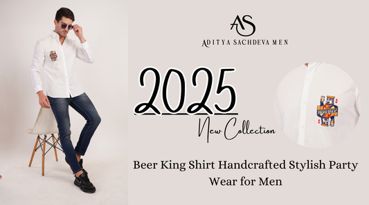 Beer King Shirt Handcrafted Stylish Party Wear for Men