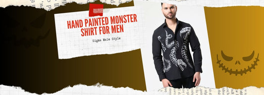 The Black Italian Crepe Hand-Painted Monster Shirt: A Unique Statement Piecej