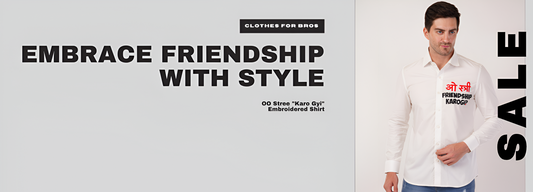 Embrace Friendship with Style -  OO Stree "Karo Gyi" Embroidered Shirt