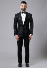 Black Italian Crepe Fabric Tuxedo Set