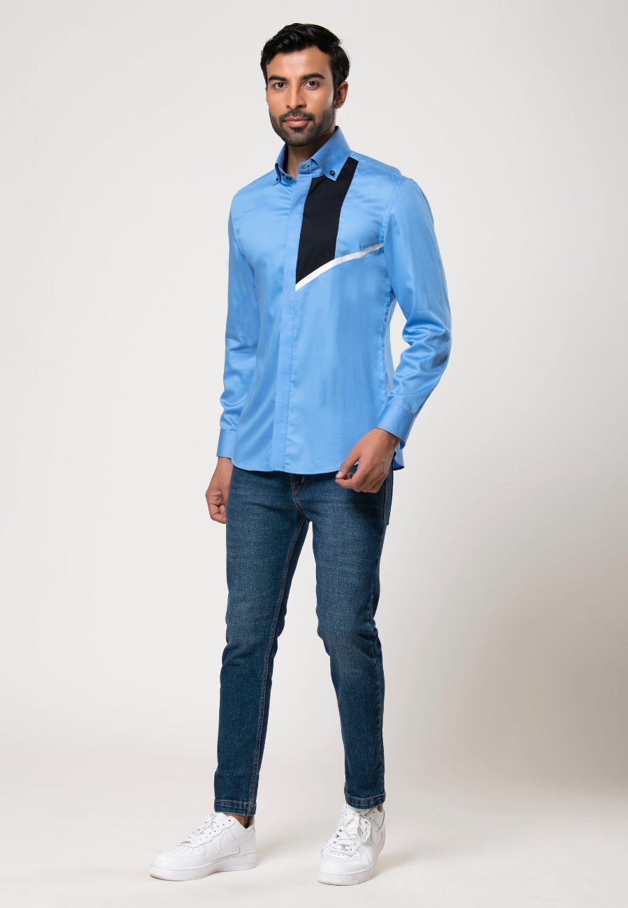 Premium Sky Blue Cotton Shirt