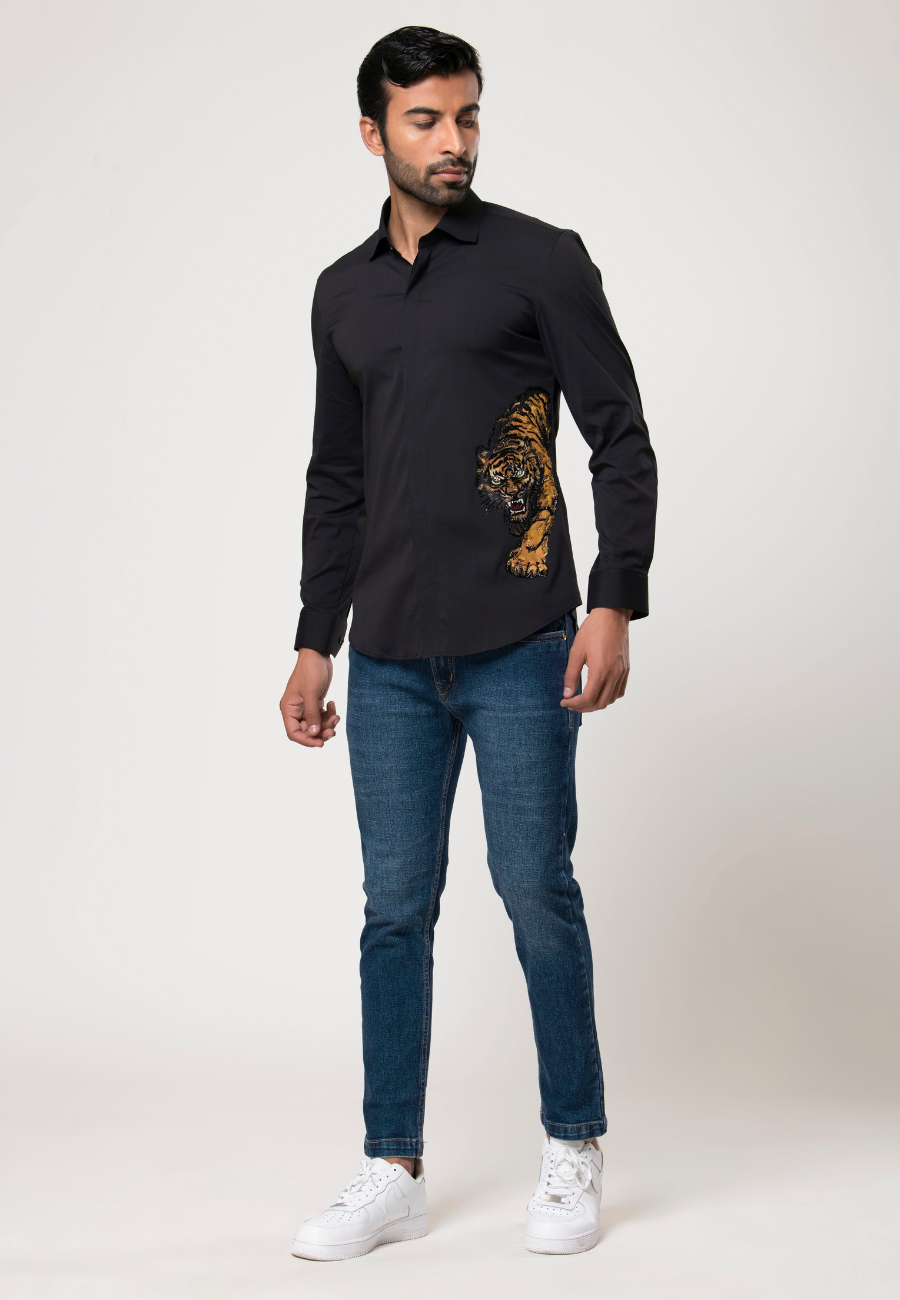 Men's Premium Black Cotton Shirt