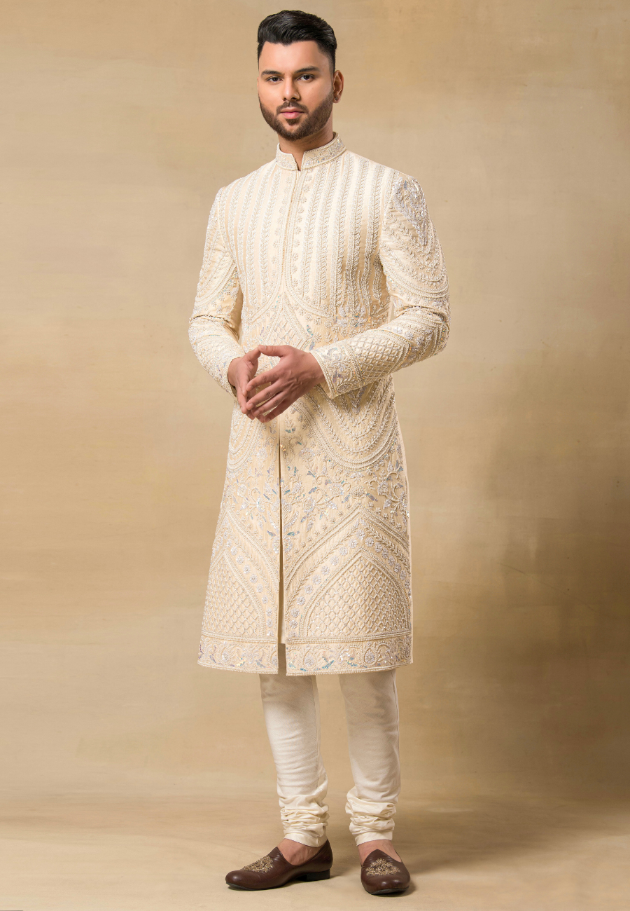 Cream Sherwani