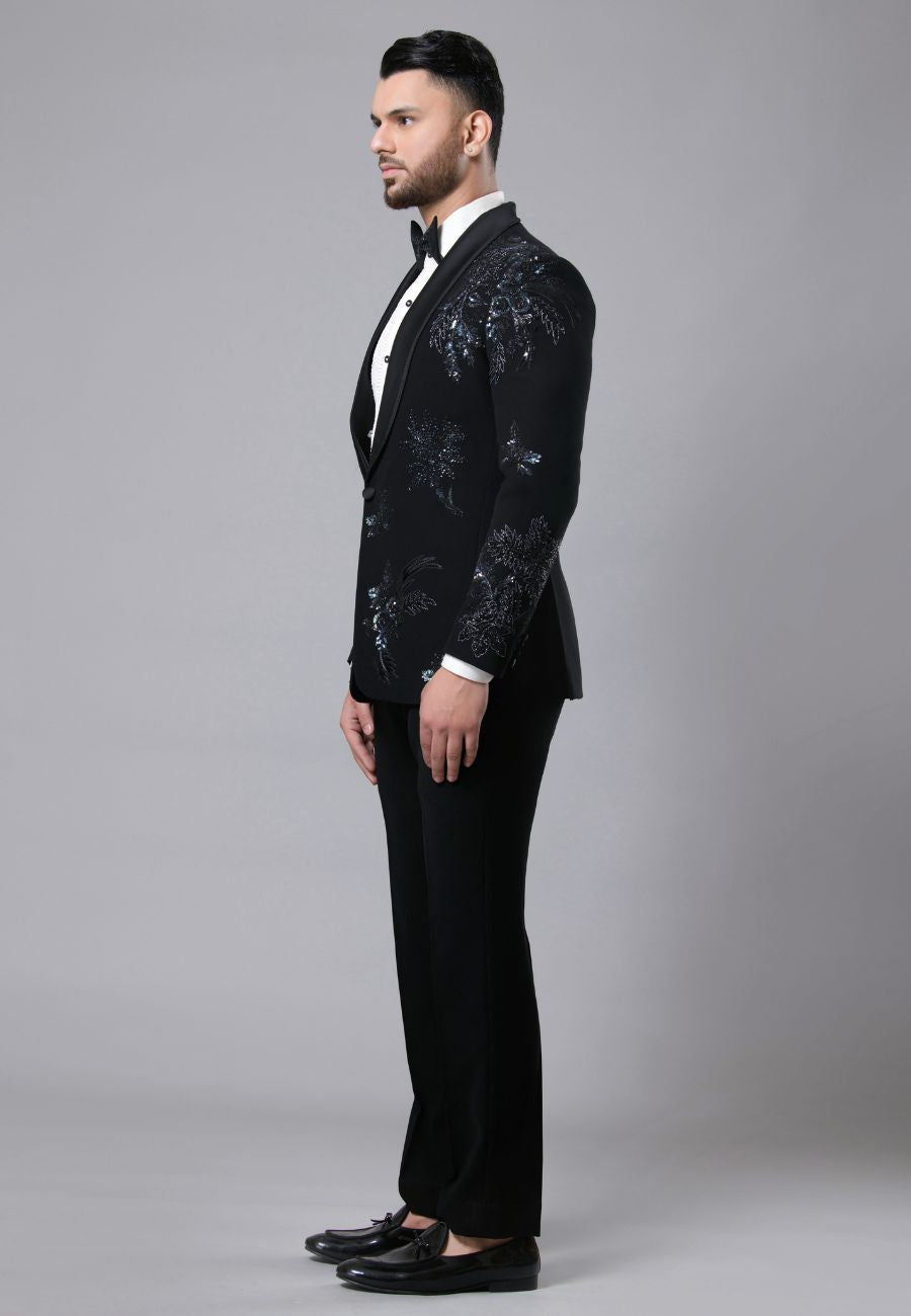 Black Italian Crepe Fabric Tuxedo Set