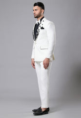 White knitted Tuxedo Set