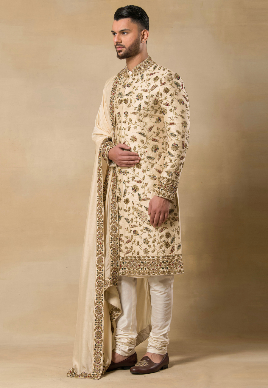 Cream Sherwani for Men