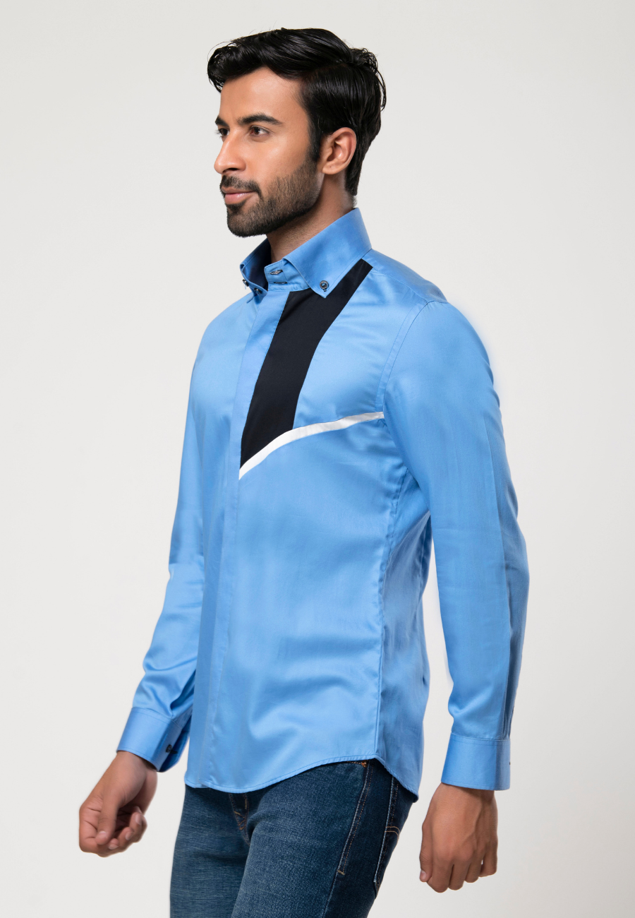 Premium Sky Blue Cotton Shirt