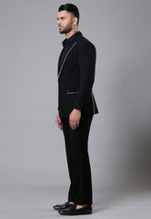 Black Italian Crepe Tuxedo Suit Set