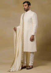 Light Gold Sherwani Set