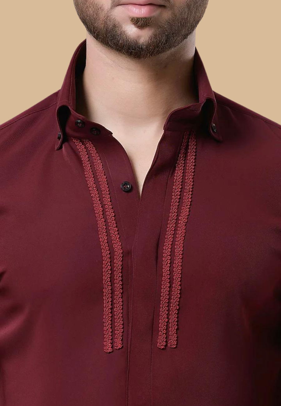 Wine Italian Crepe Shirt