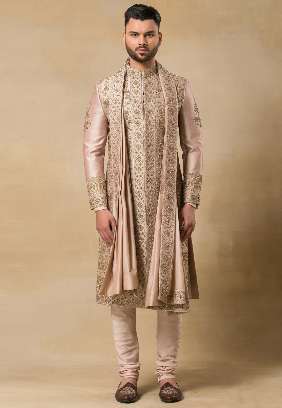 Onion  Embroidered Sherwani