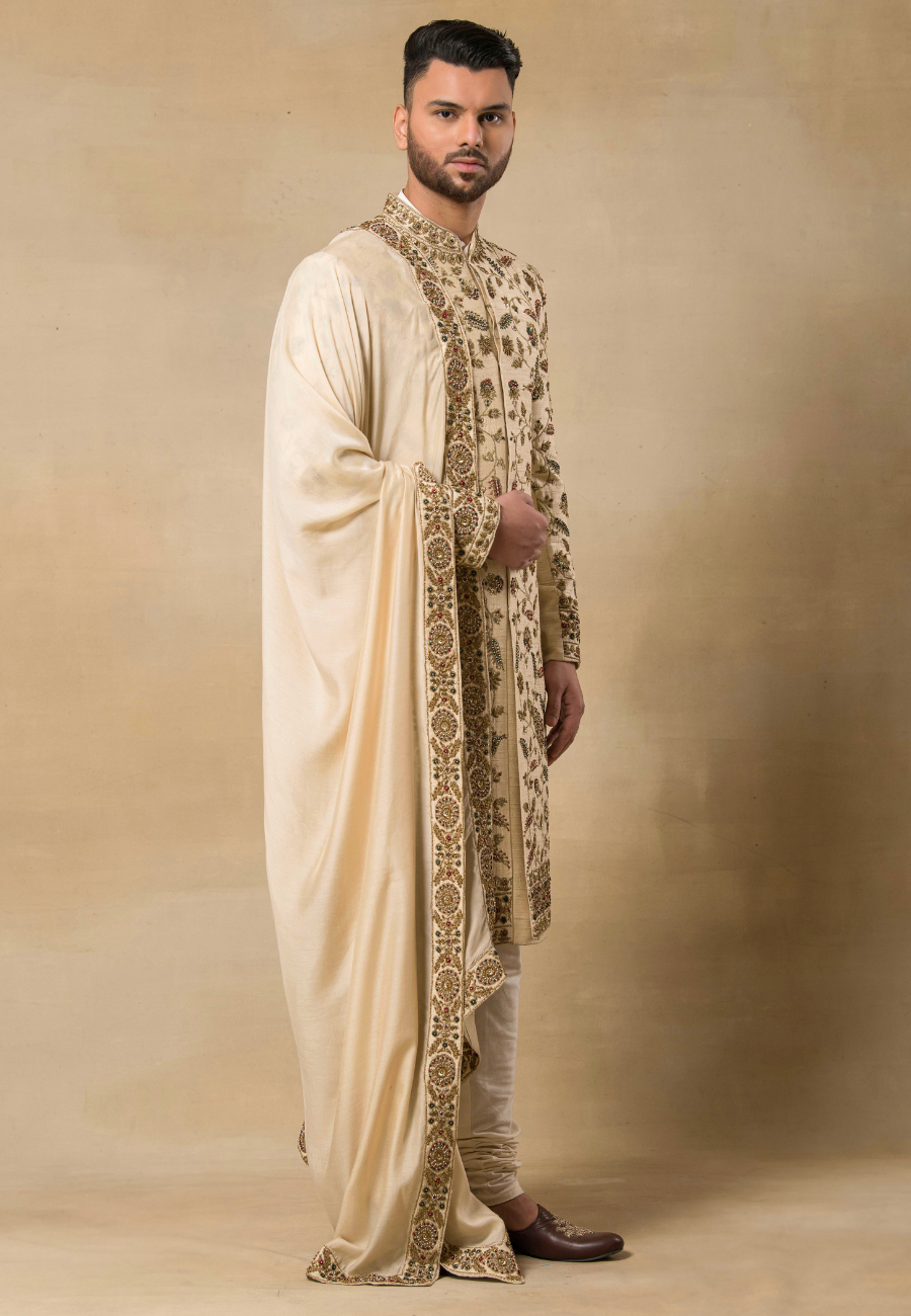 Cream Sherwani for Men