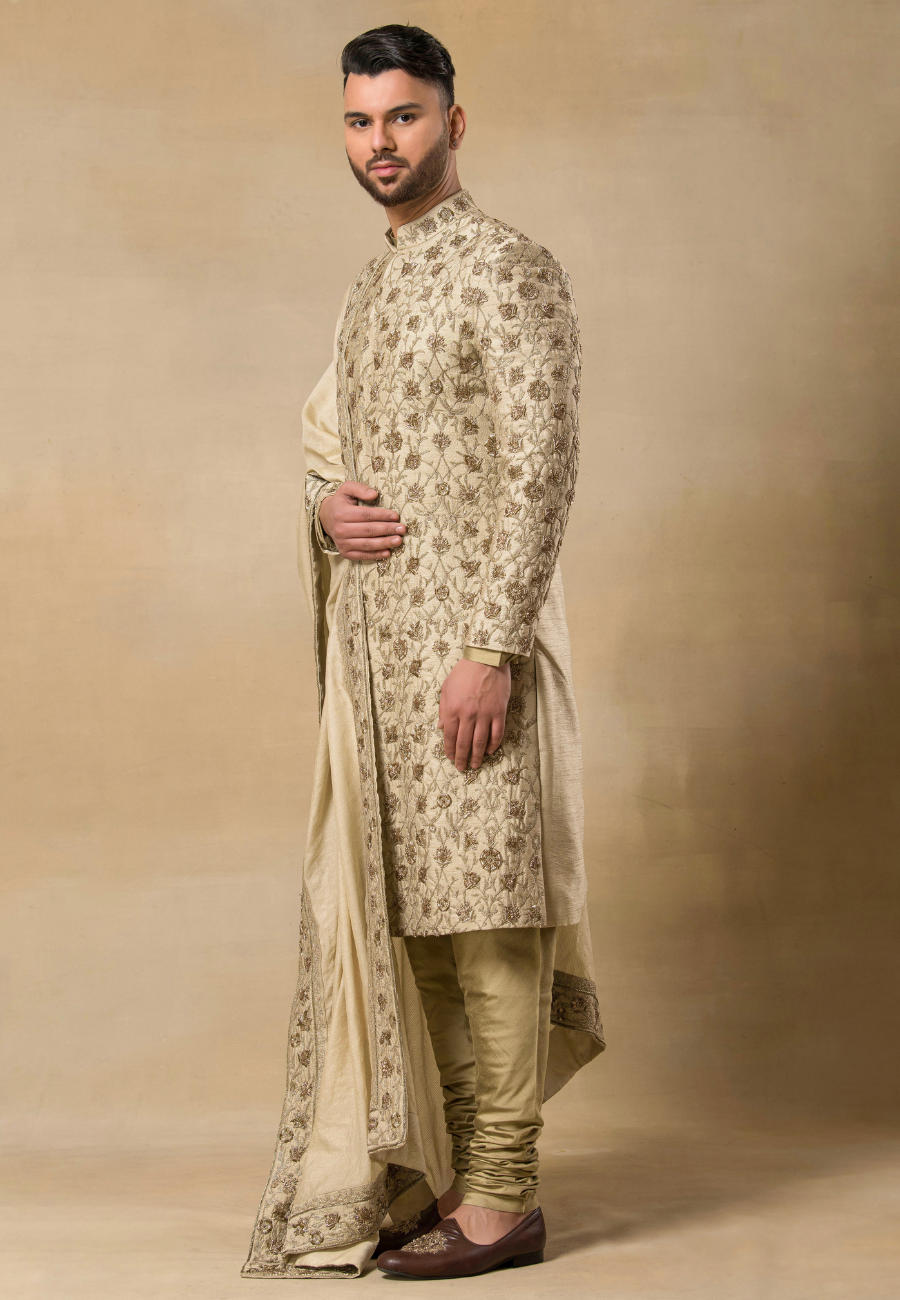 Cream Sherwani for Men