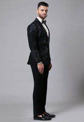 Black Italian Crepe Fabric Tuxedo Set