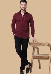 Wine Italian Crepe Shirt