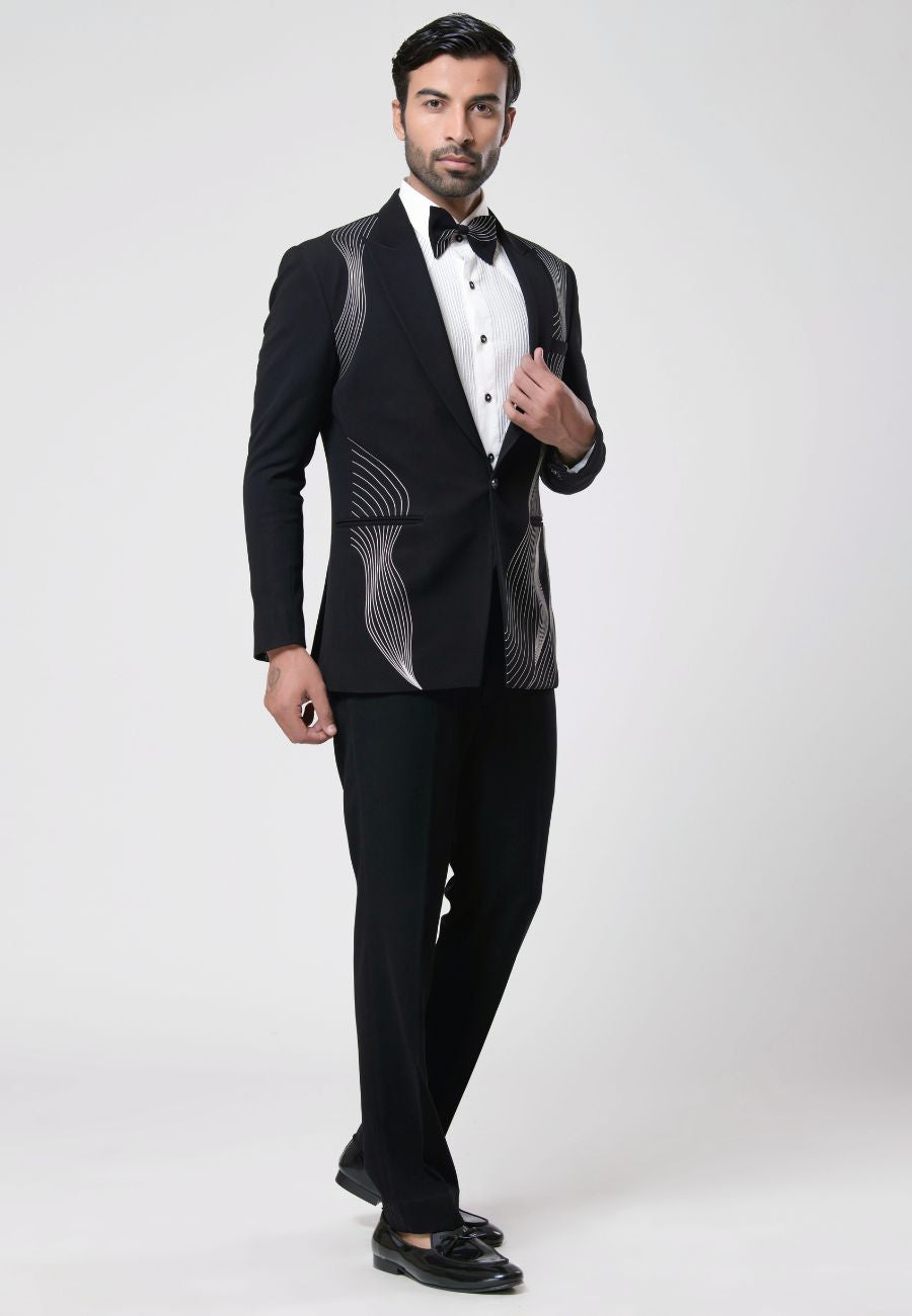 Embroidered Tuxedo Set