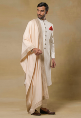 Ivory Jacquard Sherwani Set