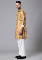 Yellow Kurta with Silk Pant