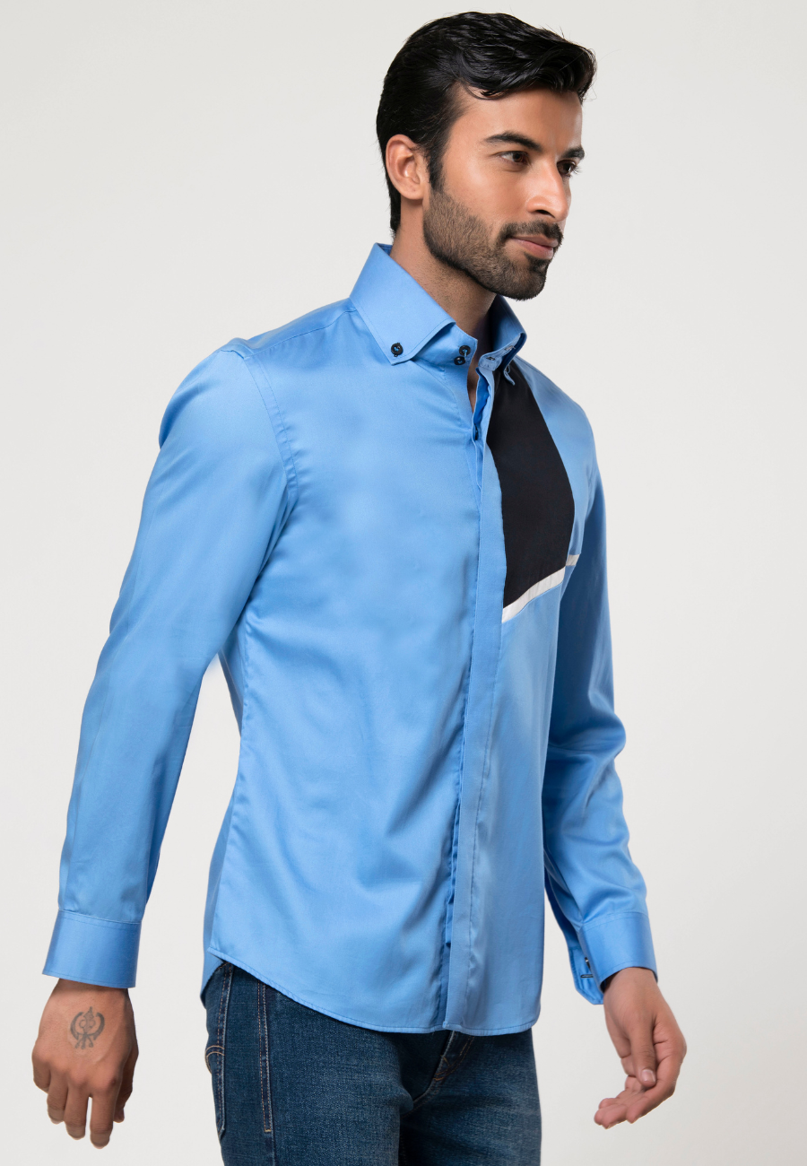 Premium Sky Blue Cotton Shirt