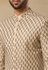 Golden Hand Embroidered Sherwani