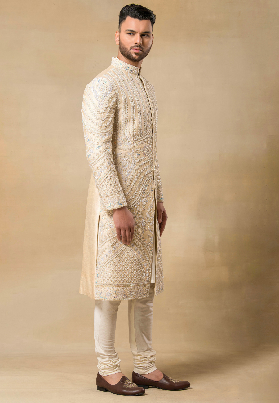 Cream Sherwani