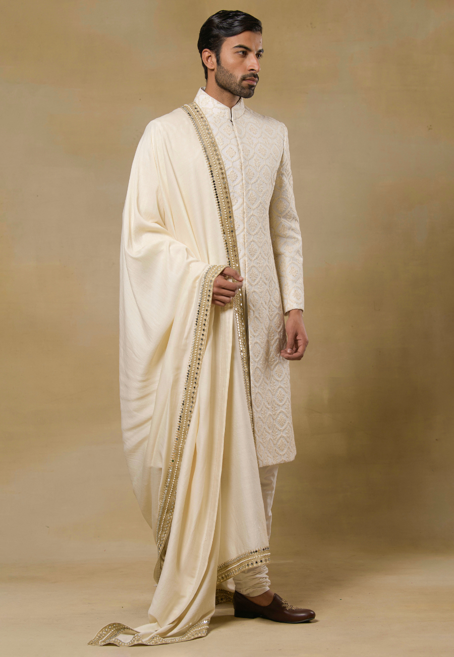 Light Gold Sherwani Set