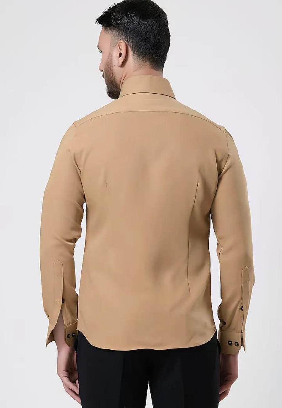 Khaki Italian Crepe Shirt