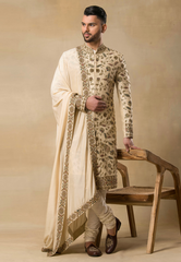 Cream Sherwani for Men