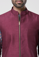 Wine Dola Silk Bundi