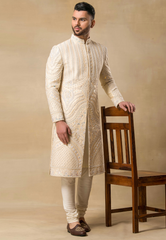 Cream Sherwani