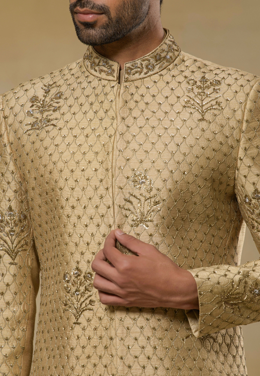 Gold  Sherwani Set