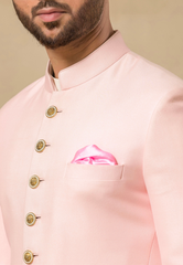 Pink Brocade Sherwani Set