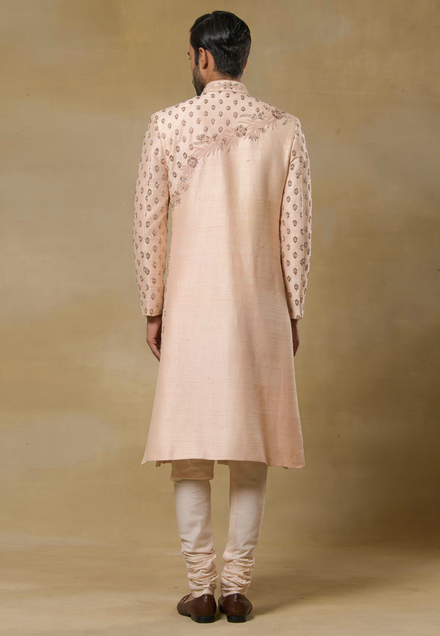 Rose Gold Hand Embroidered Sherwani