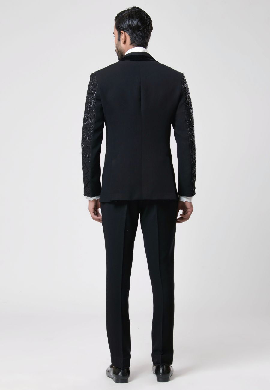 Black Color Tuxedo Suit