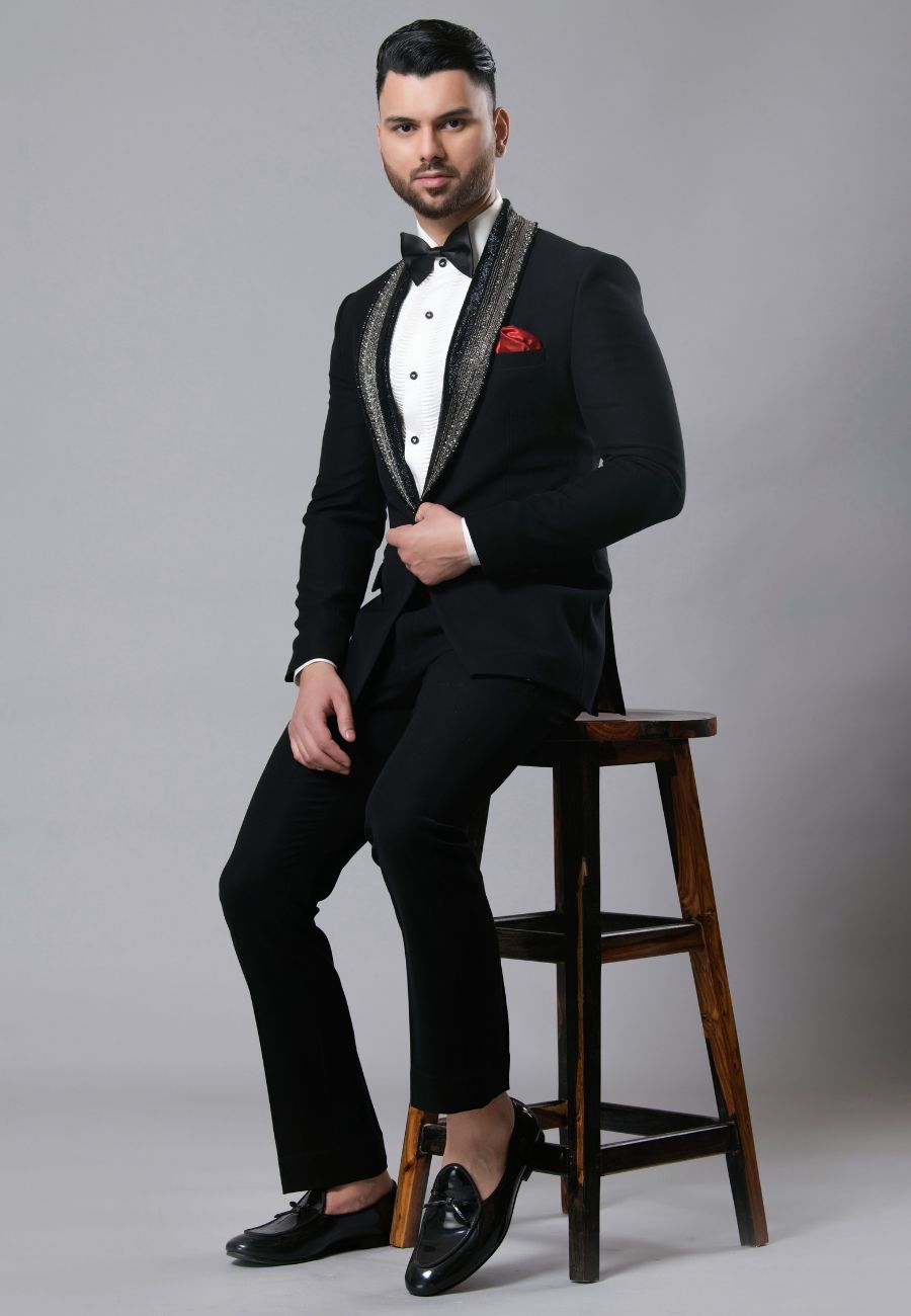 Black Color Tuxedo Set