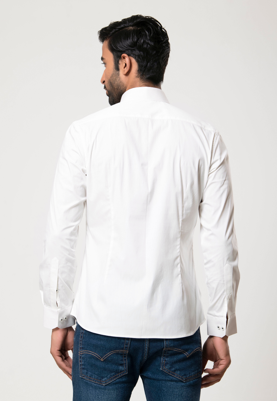 Premium White Printed Cotton Shirt