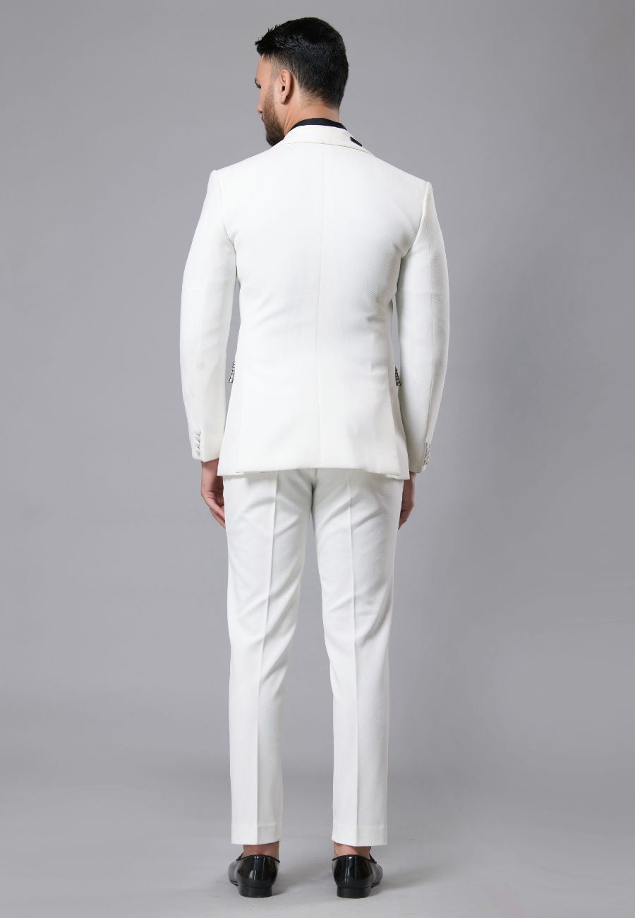 White knitted Tuxedo Set