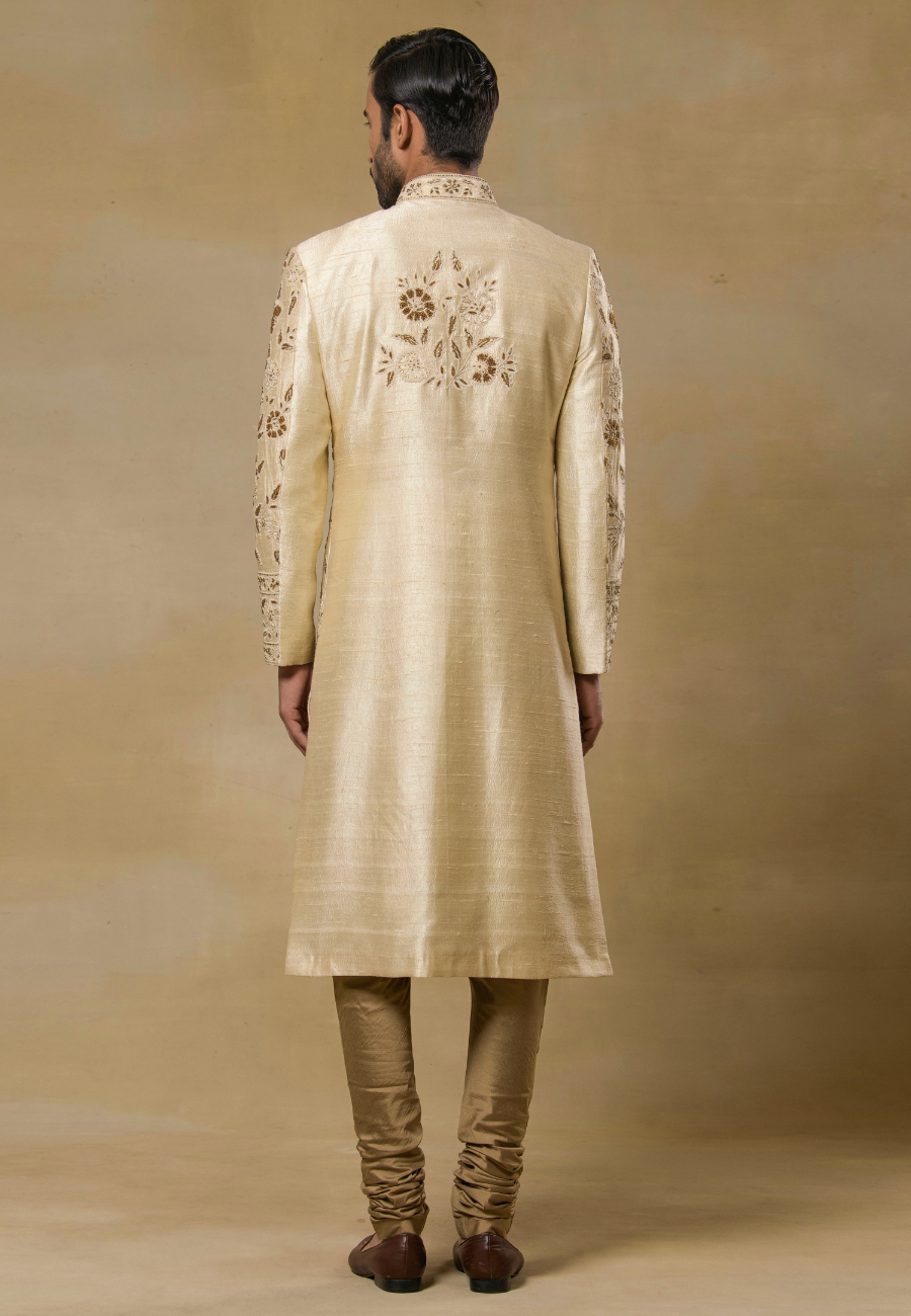 Pale Yellow Sherwani Set