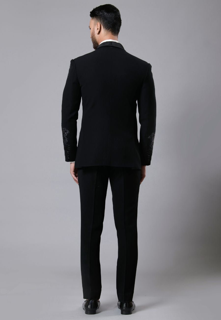 Black Italian Crepe Fabric Tuxedo Set