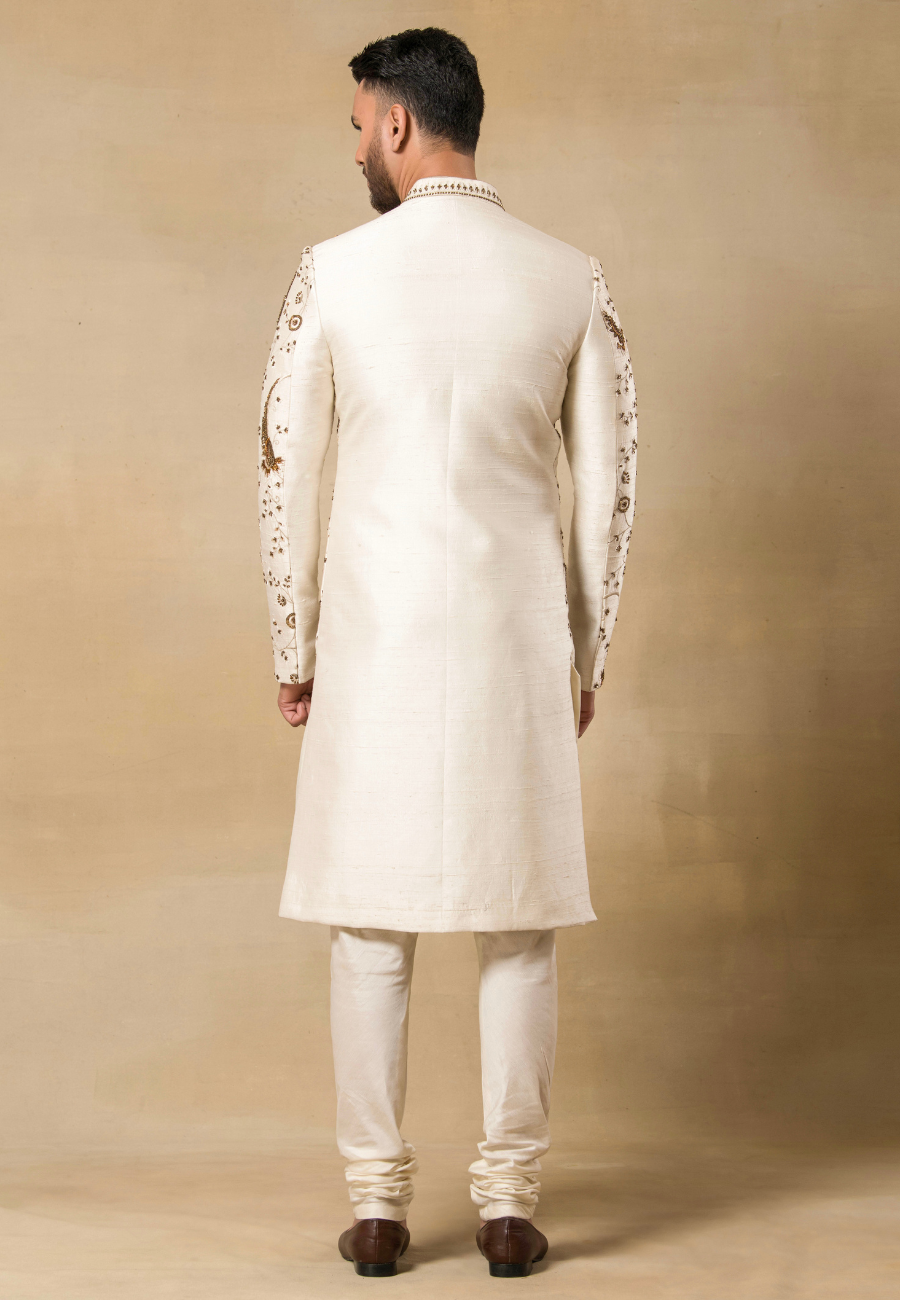 Designer White Sherwani for Men