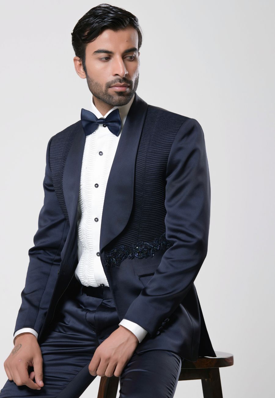 Blue Tuxedo Suit Set