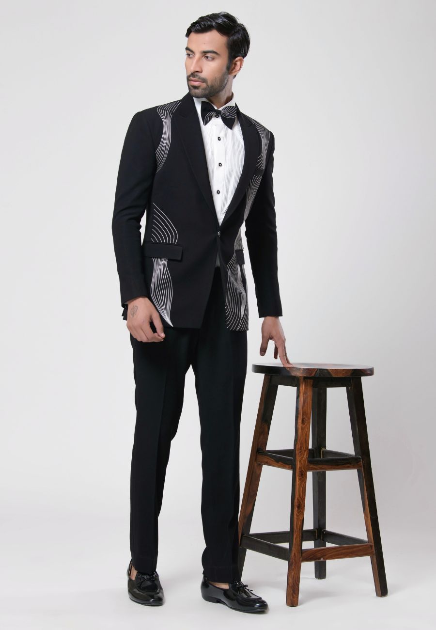 Embroidered Tuxedo Set