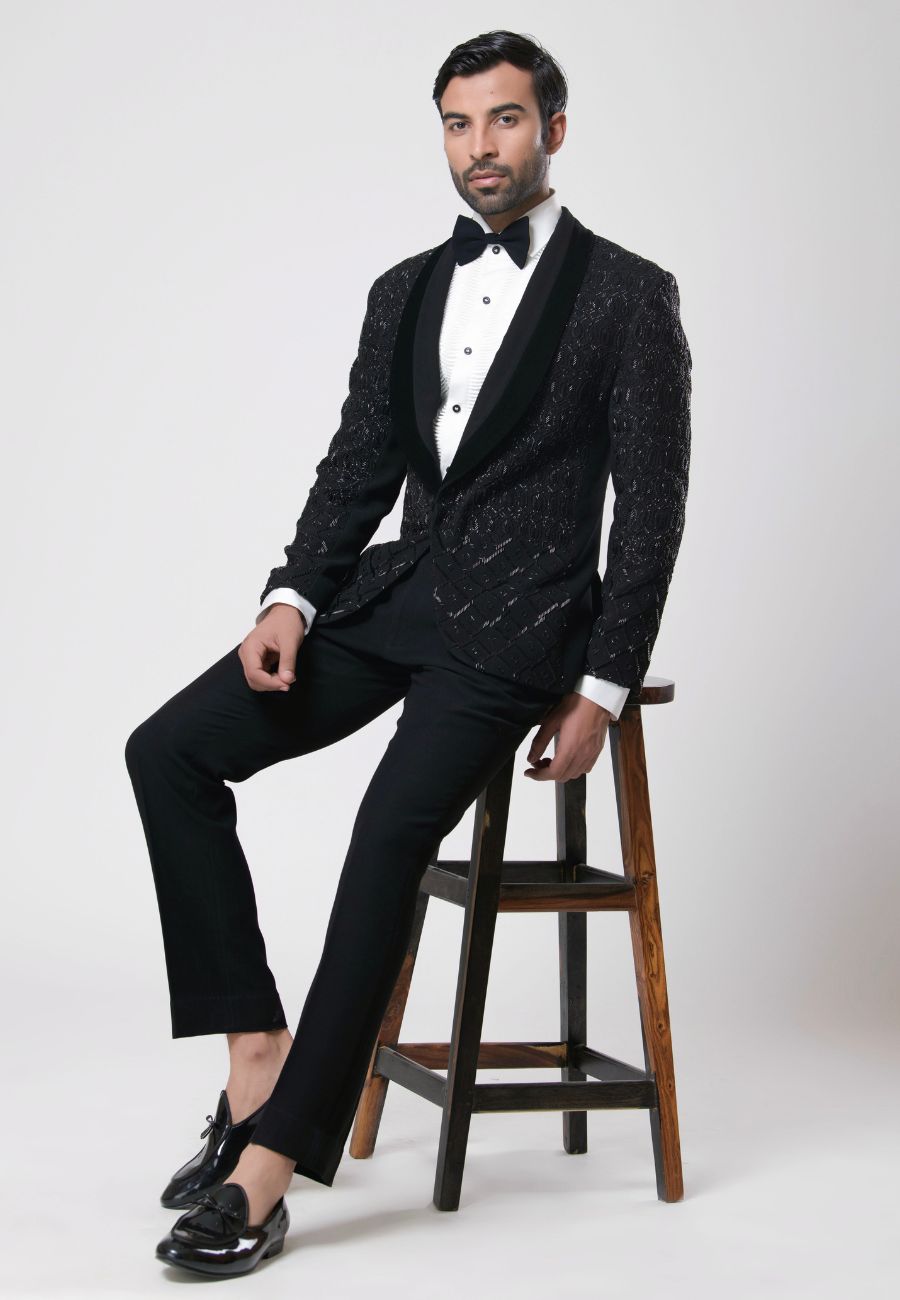 Black Color Tuxedo Suit