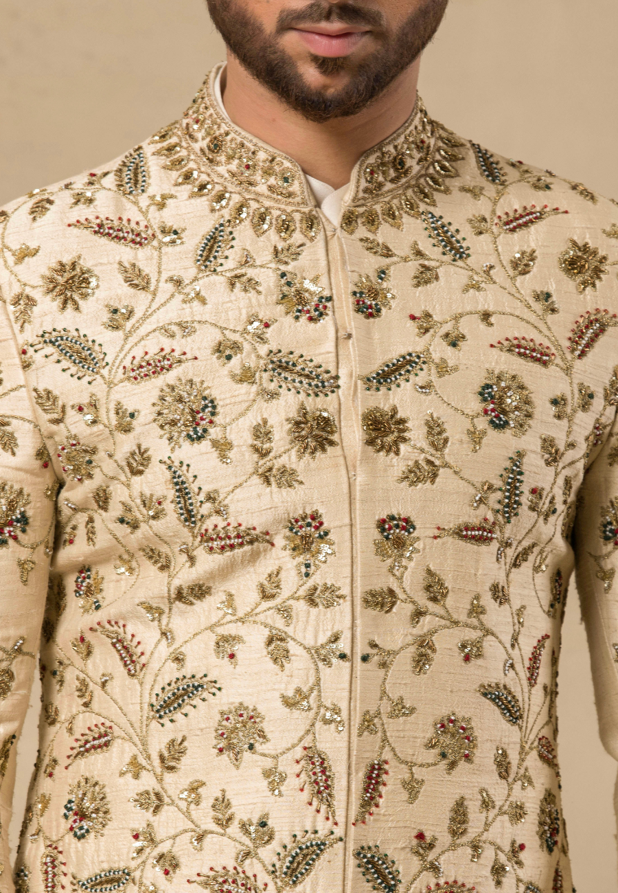 Cream Sherwani for Men