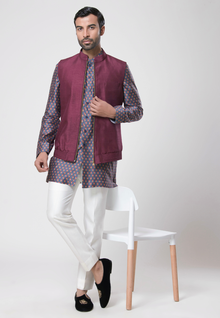 Wine Dola Silk Bundi