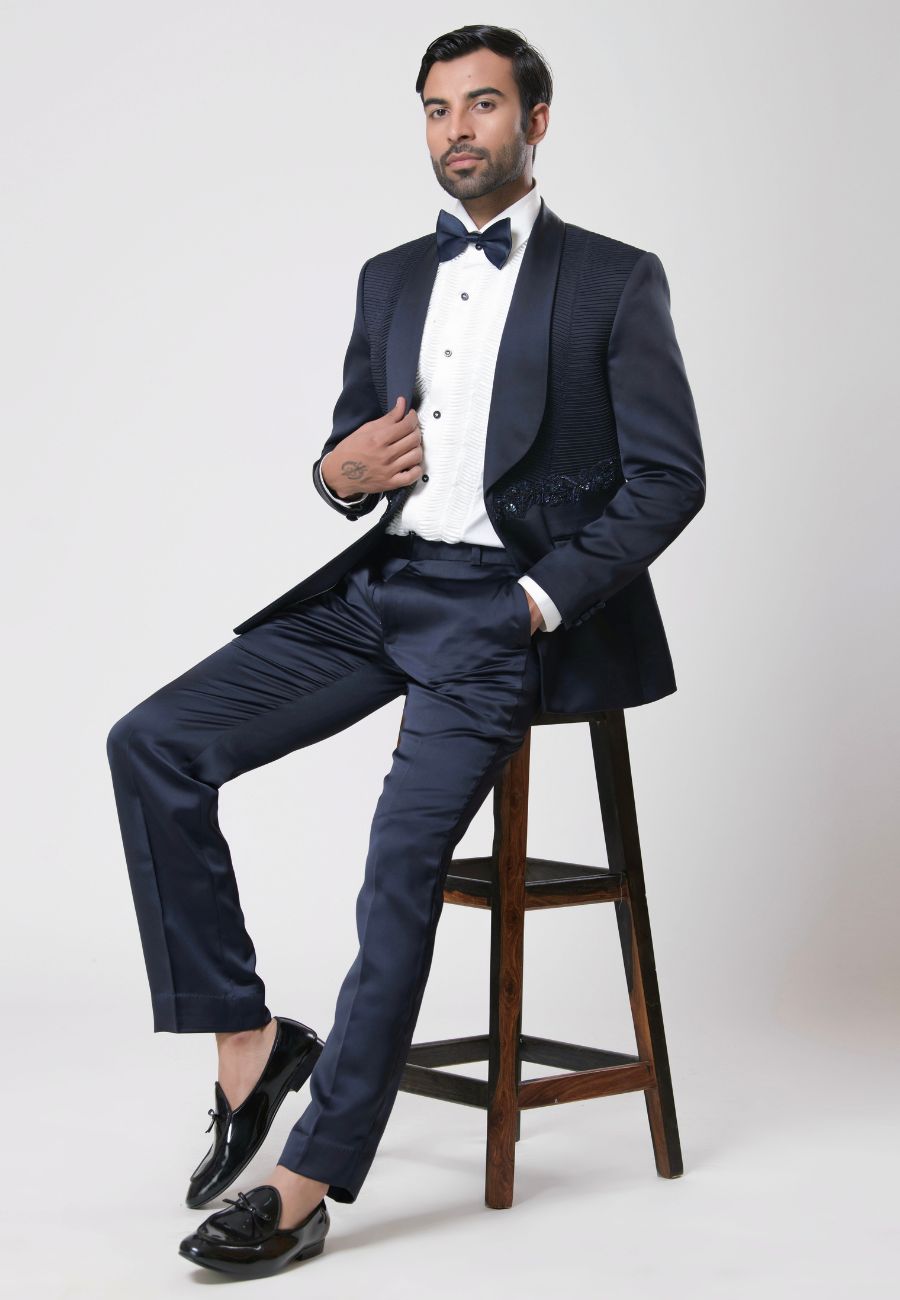 Blue Tuxedo Suit Set