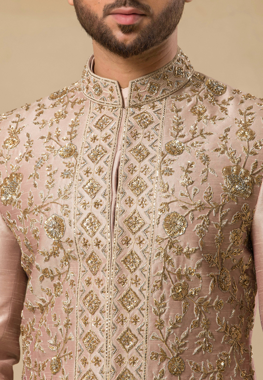 Onion  Embroidered Sherwani